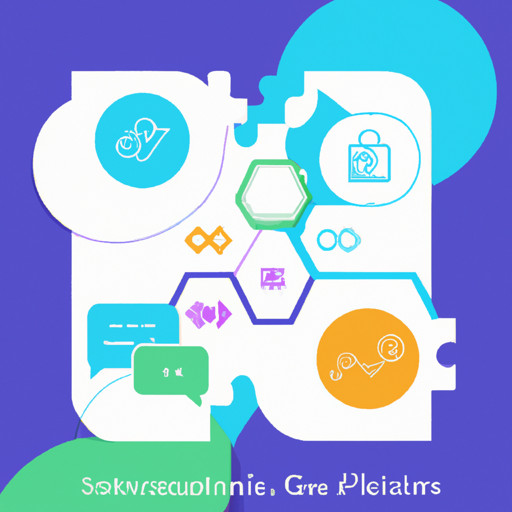 Stylized integration icons and ledger sync visuals